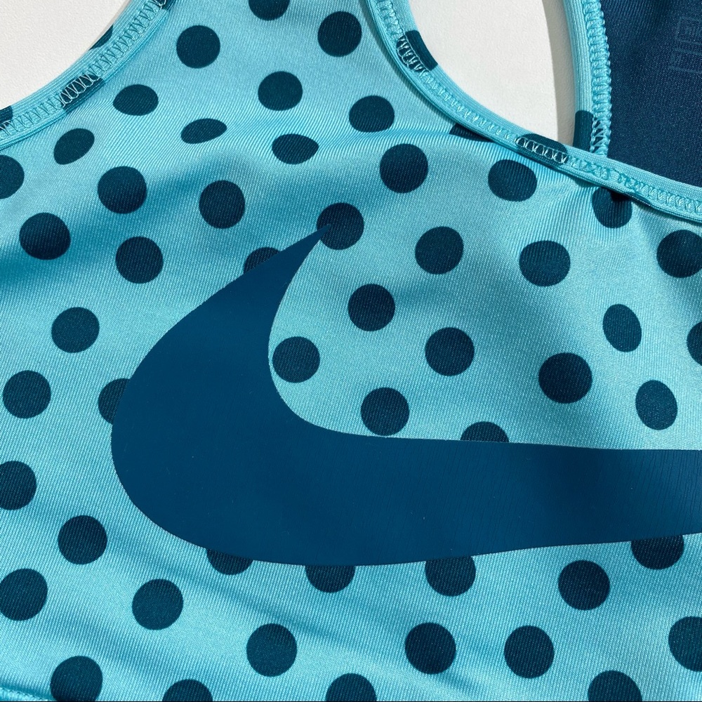 Nike Dri-Fit Sports Bra light blue with dots Size M - Picture 2 of 5